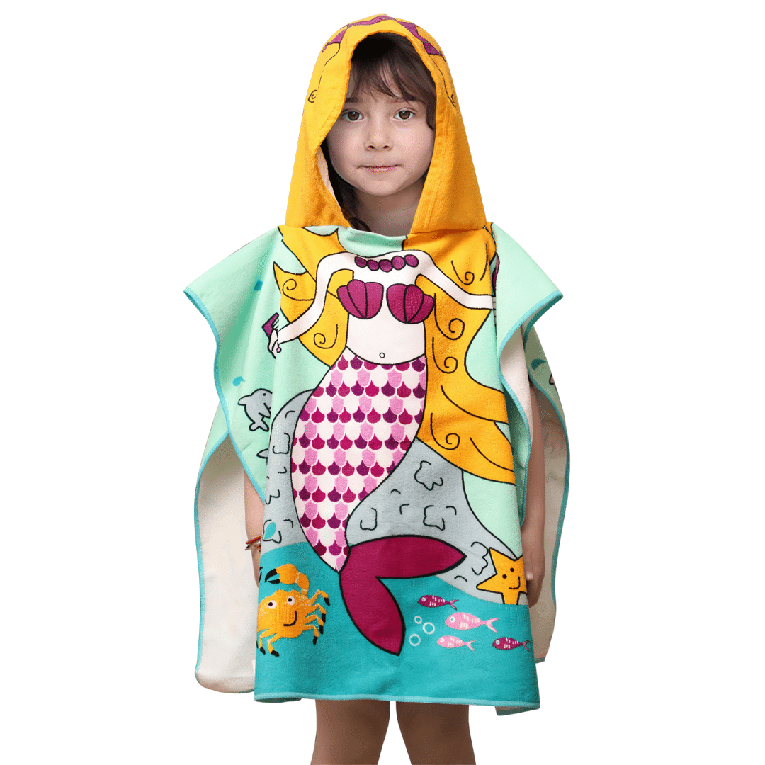 poncho bain fille