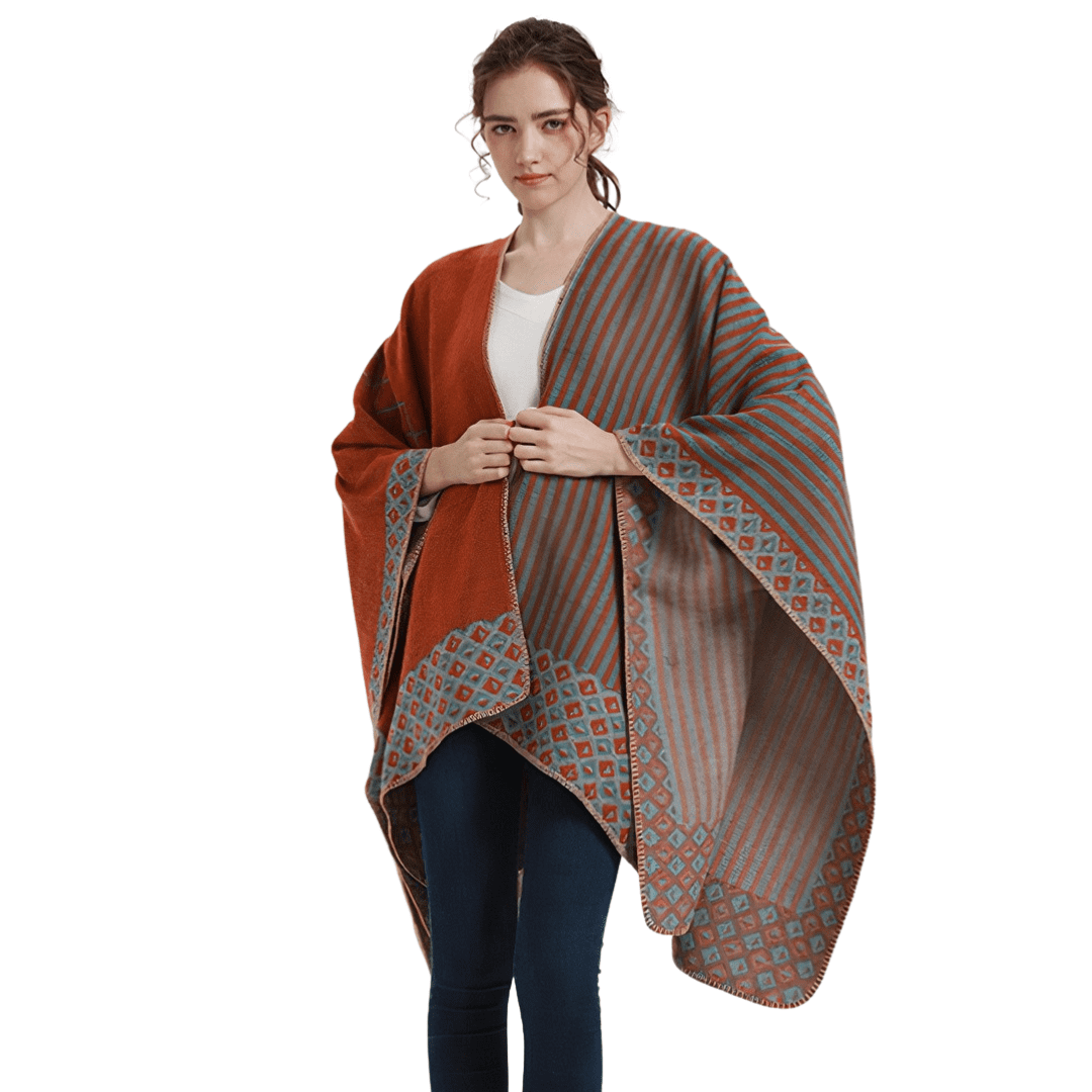 poncho cape femme laine