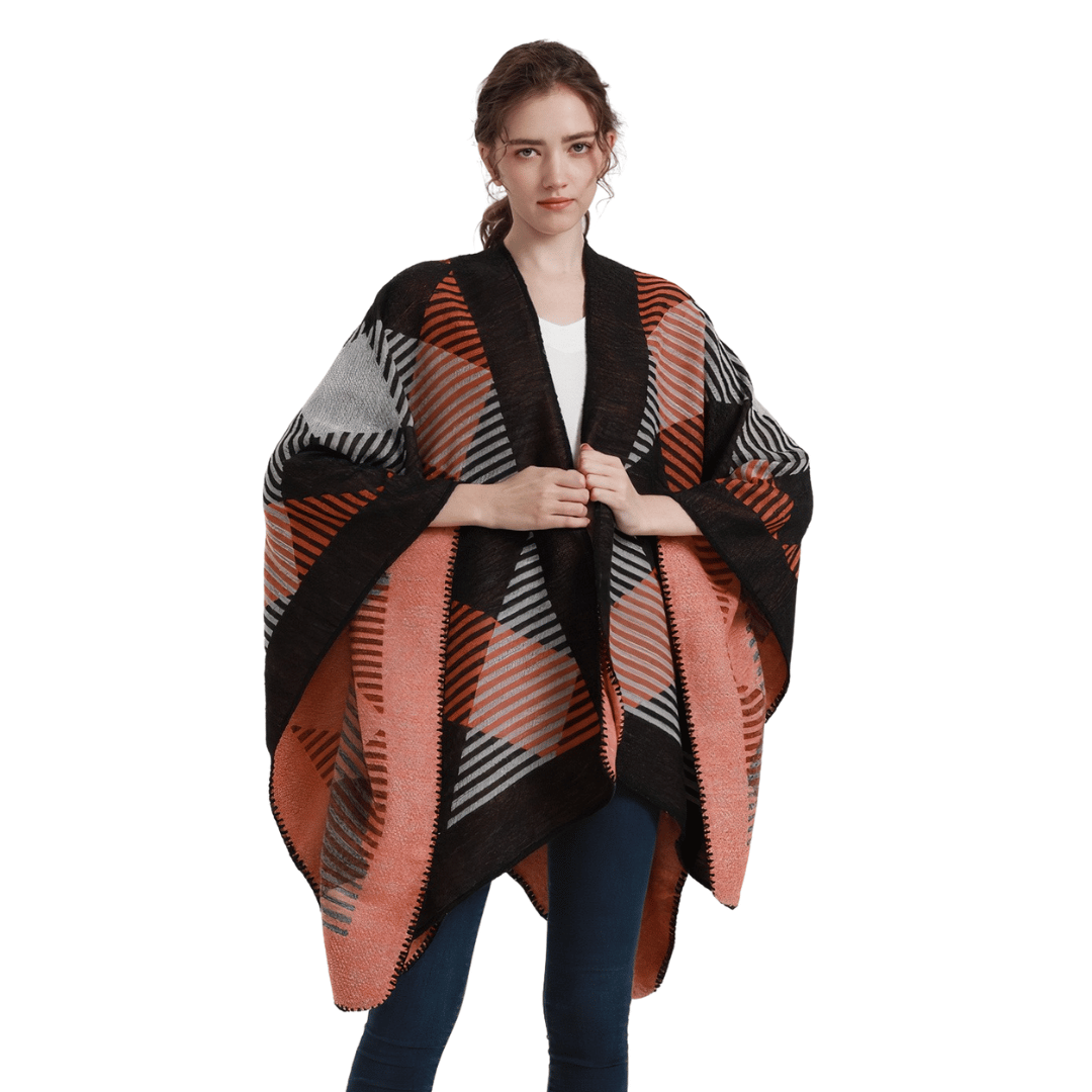 poncho cape femme laine