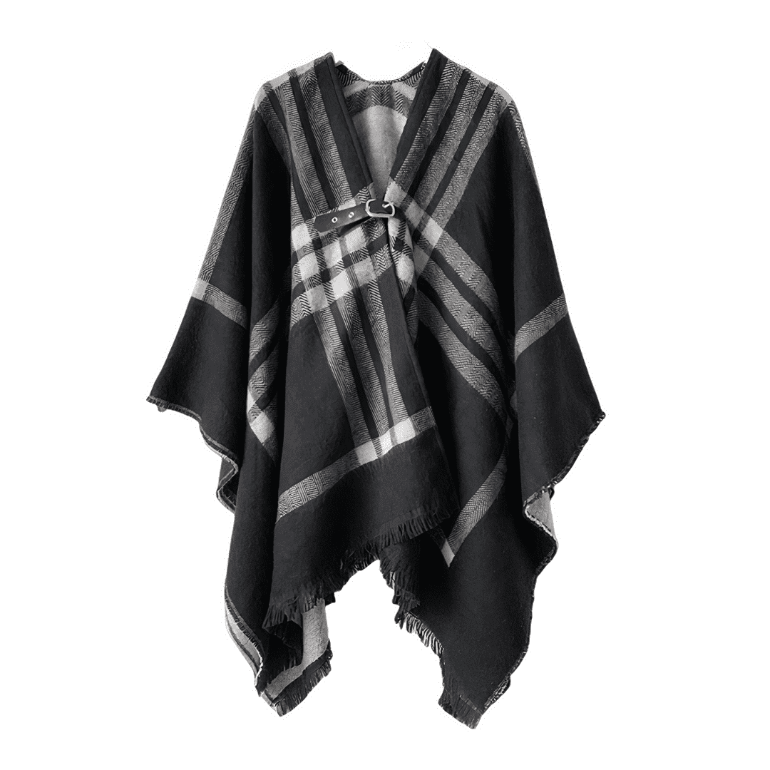 poncho cape femme noir