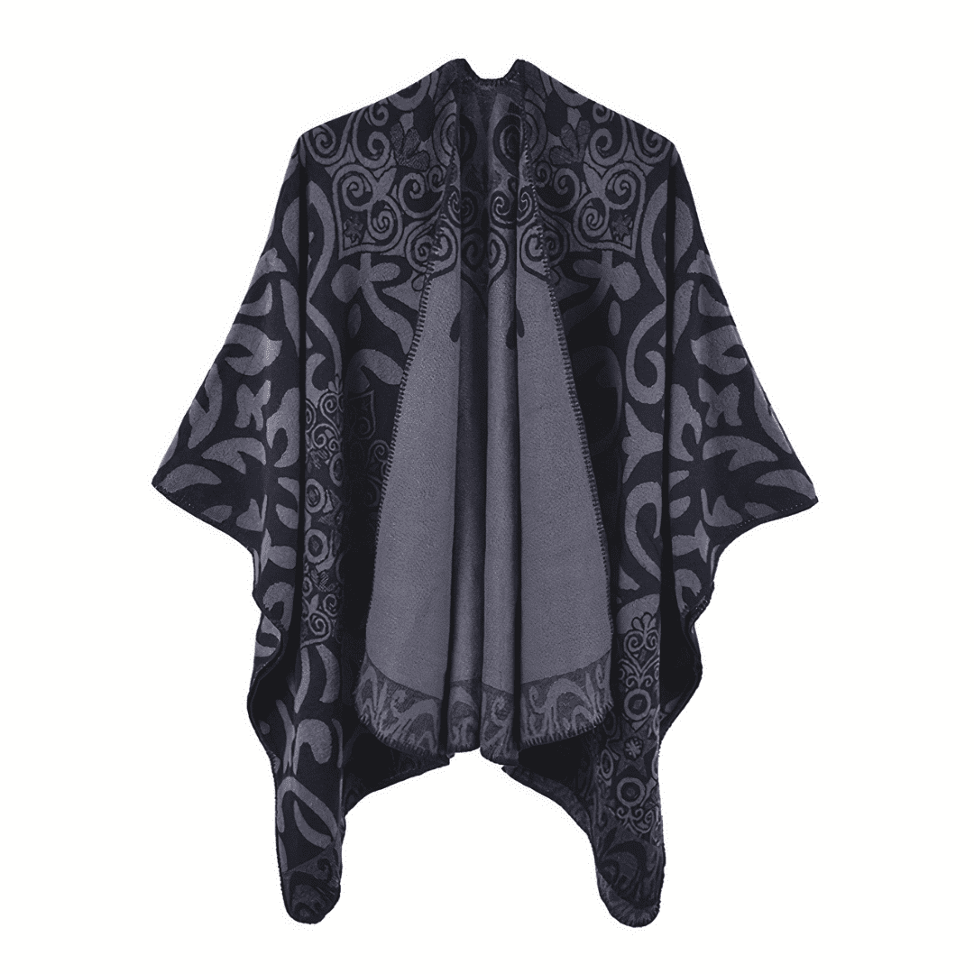 poncho cape femme noir