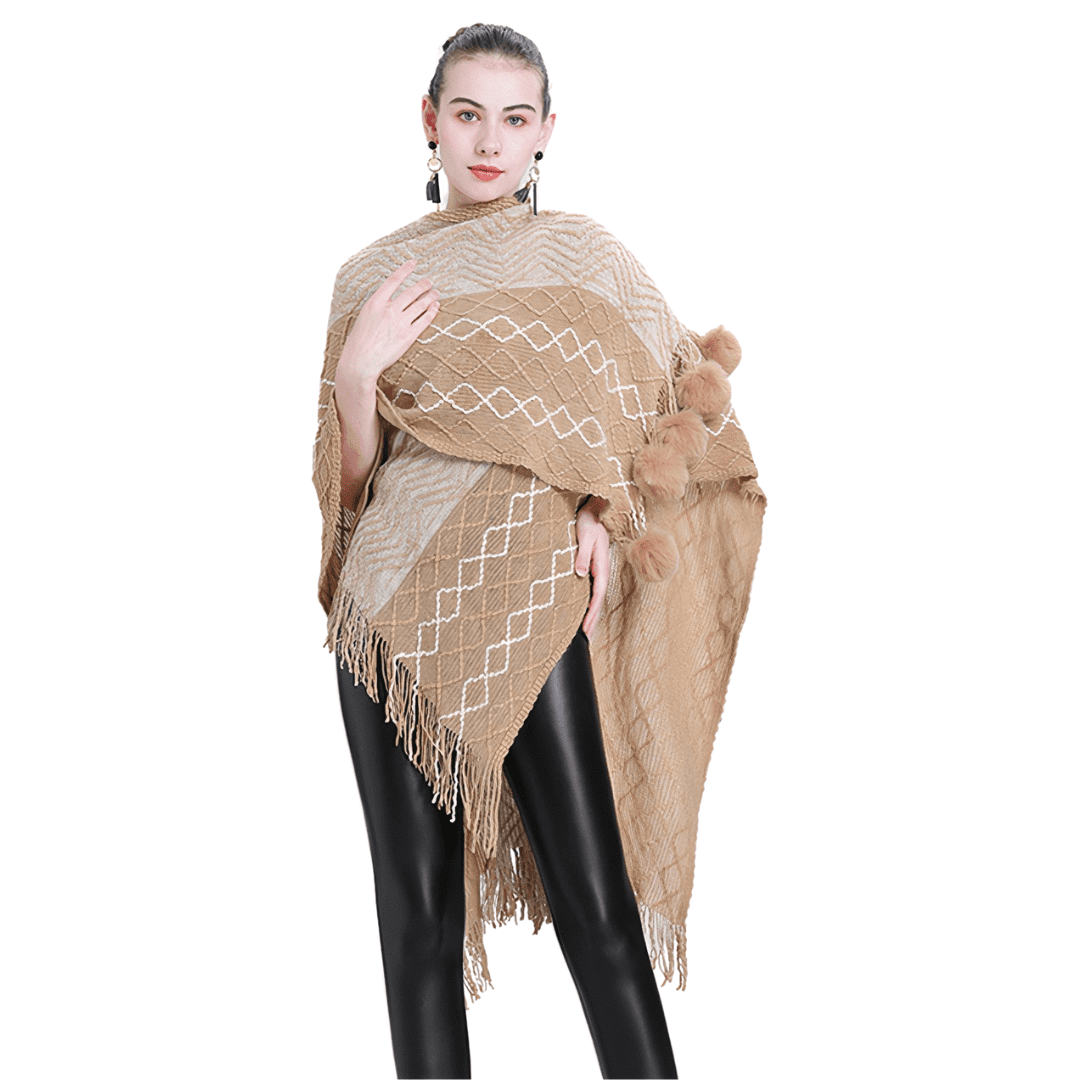 poncho chale femme chaude