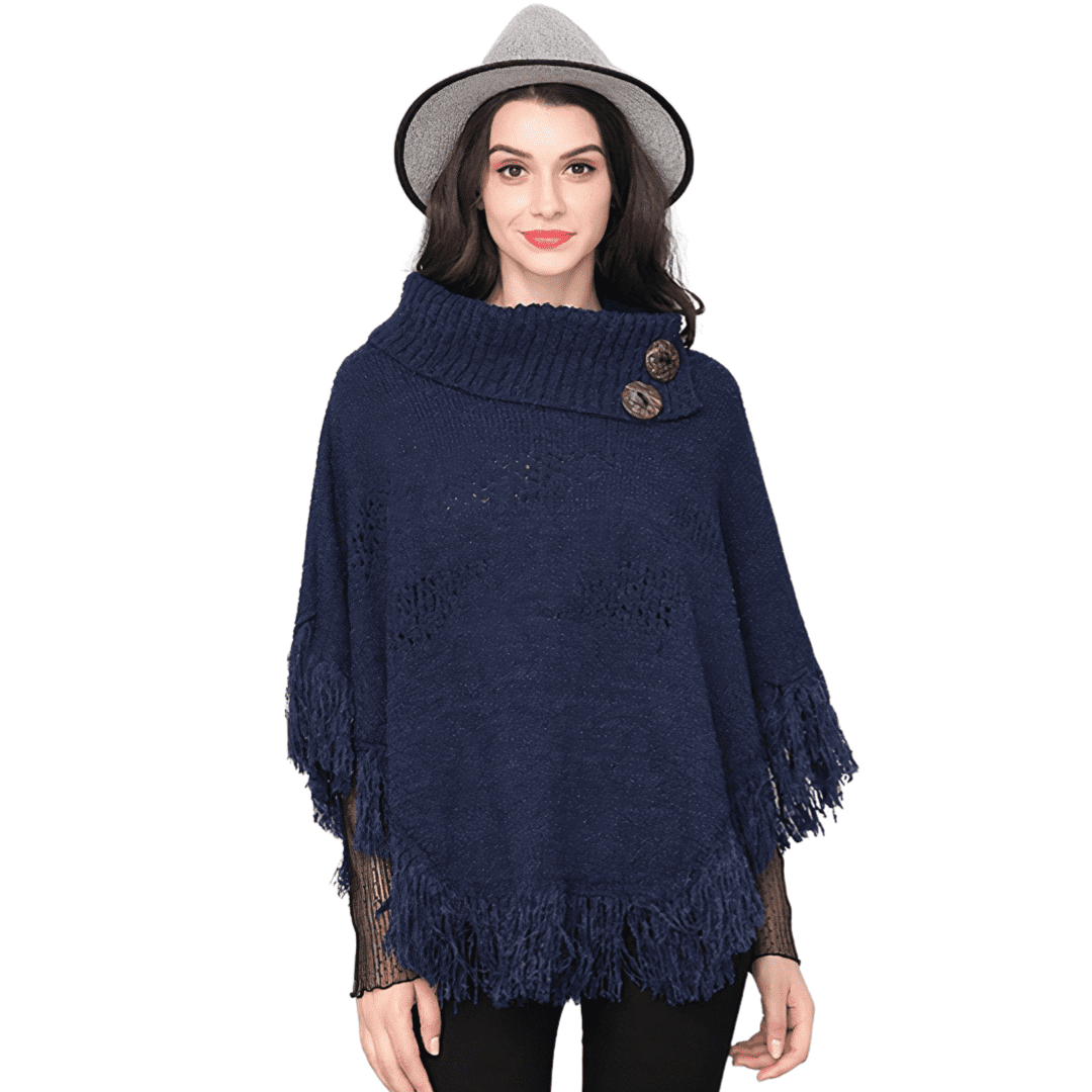 poncho court femme