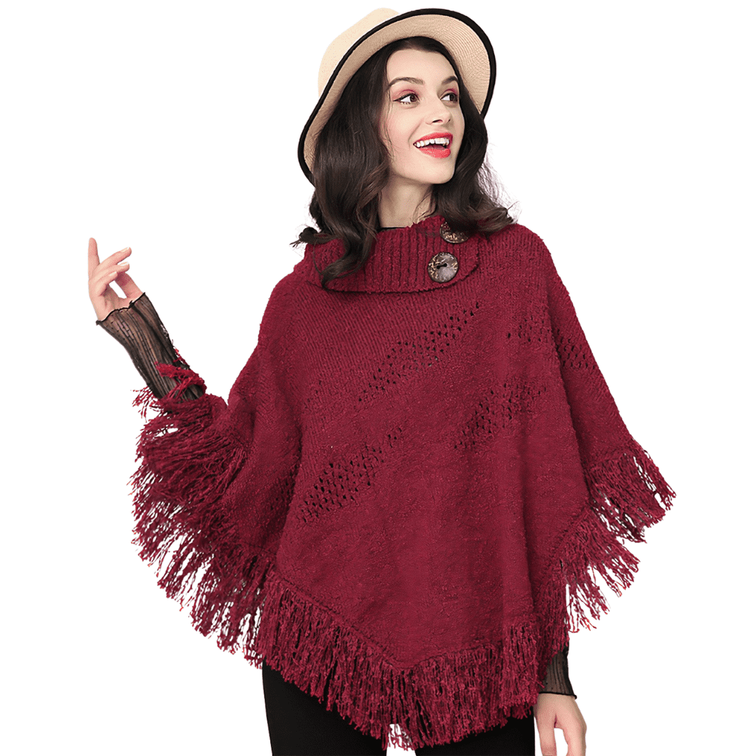 poncho court laine