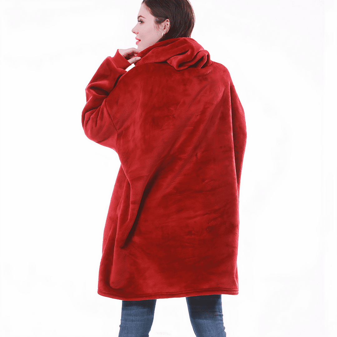 poncho couverture polaire d'intérieur femme