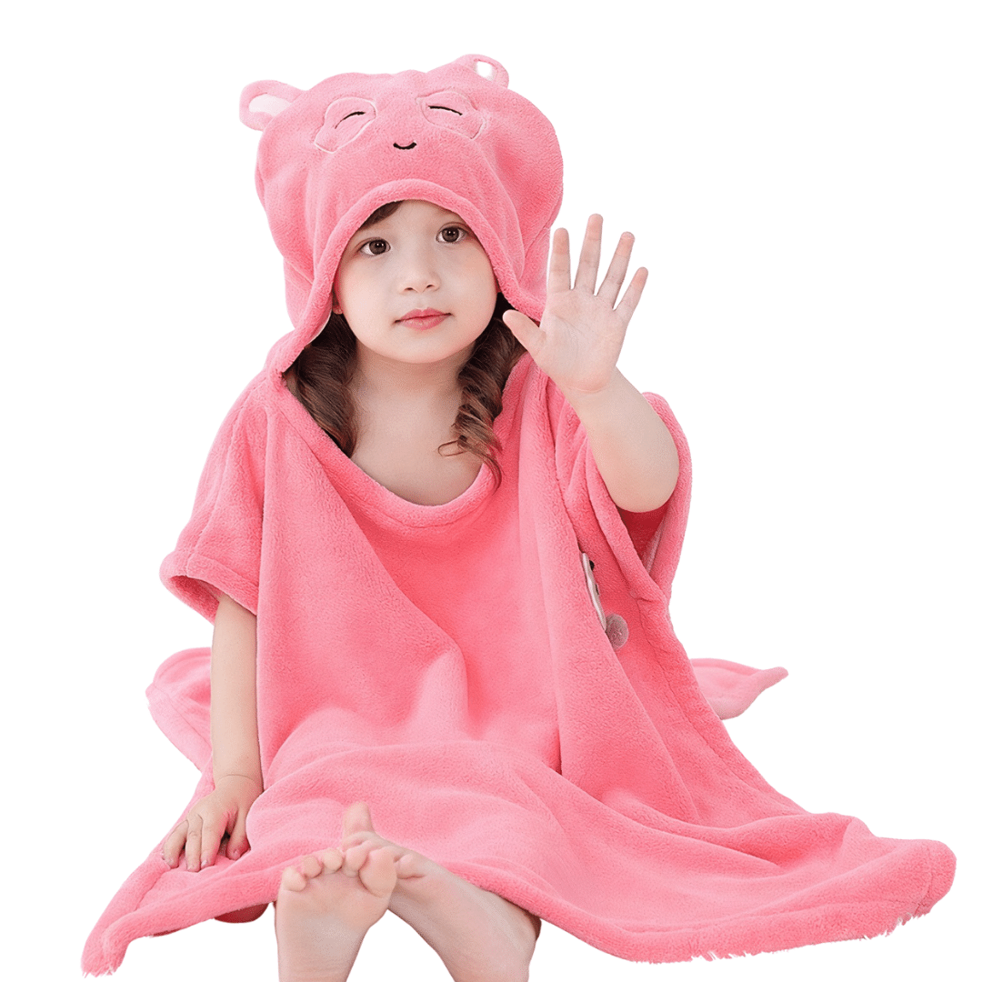 poncho de bain bebe fille