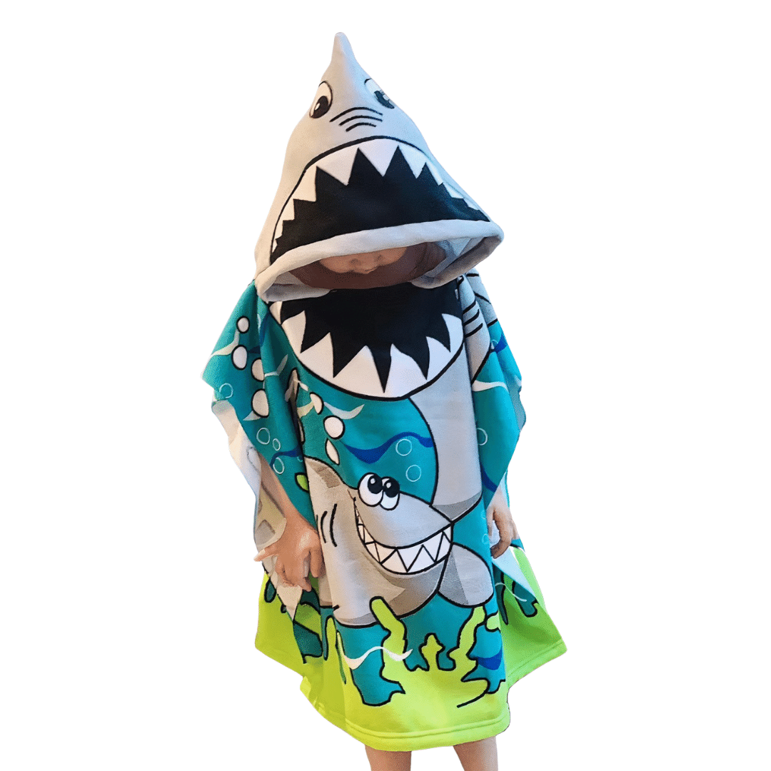 poncho de bain garcon requin