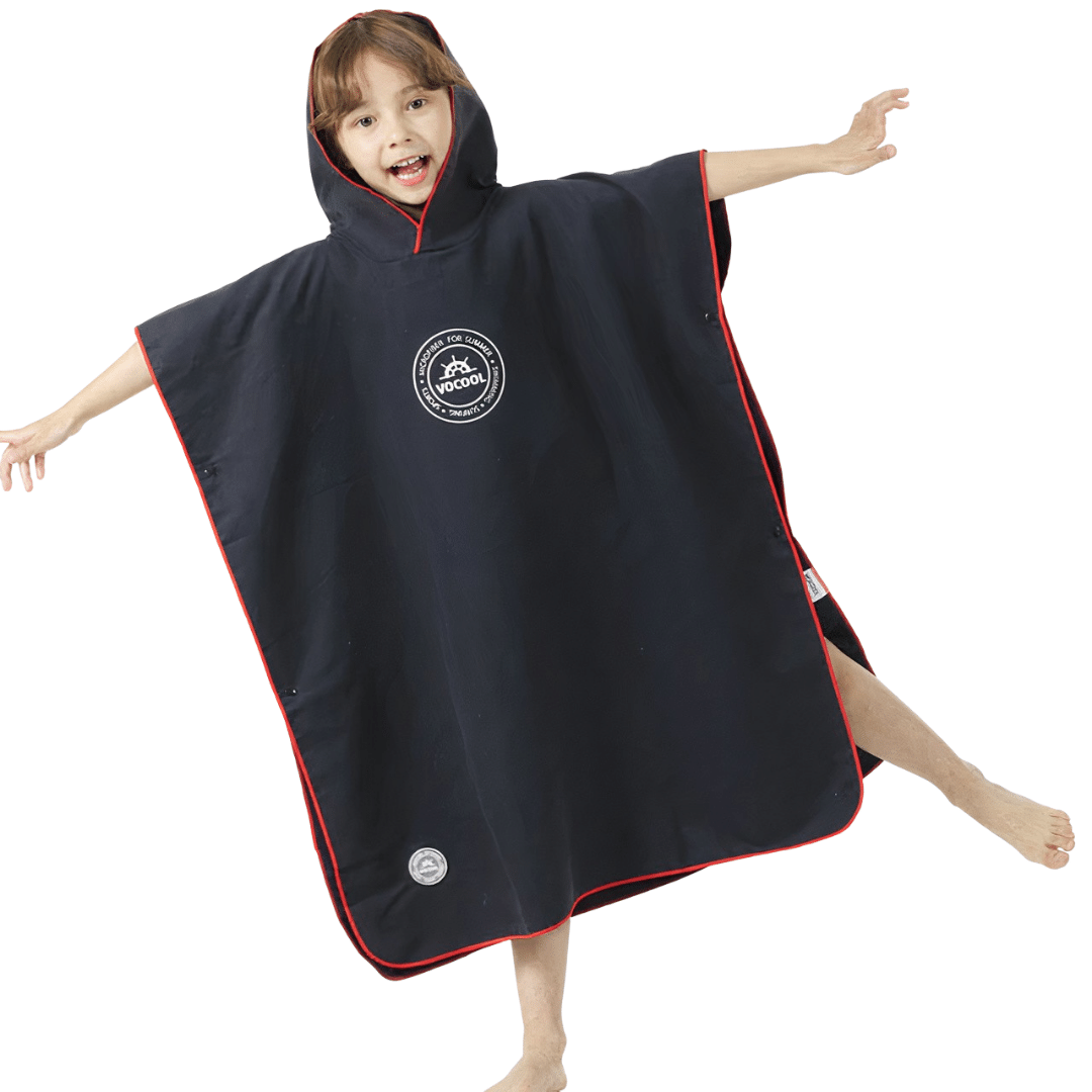 poncho de plage enfant noir