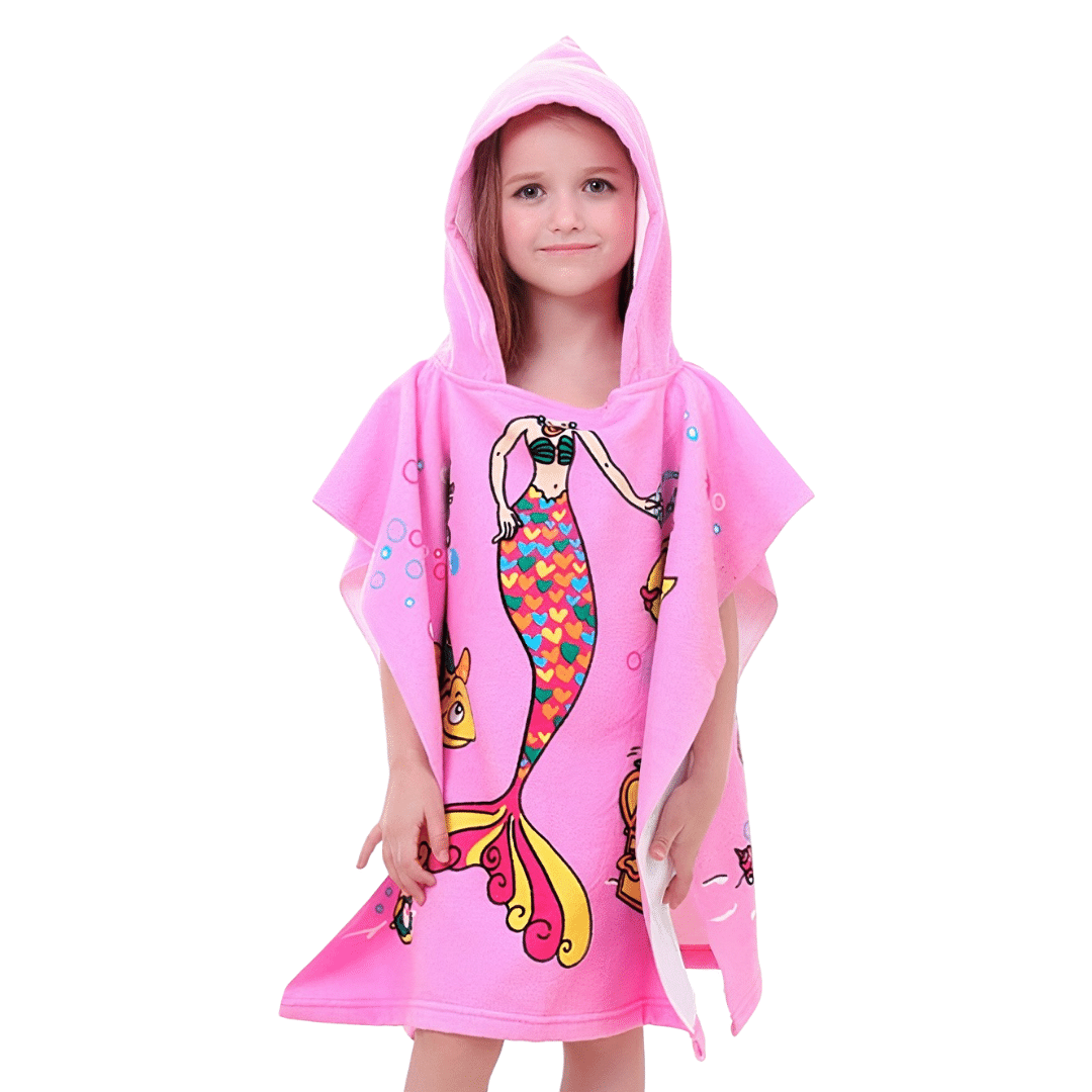 poncho de plage fille