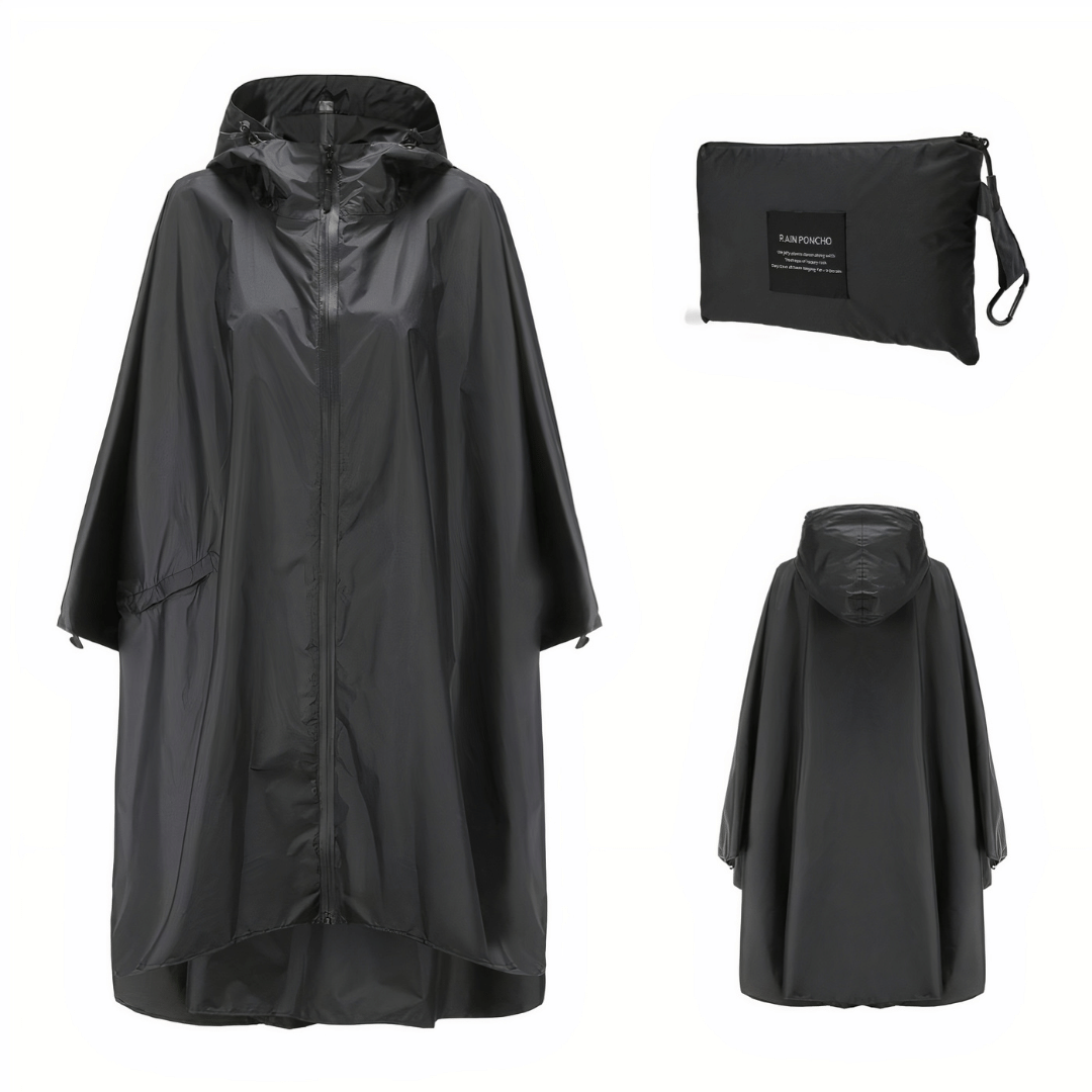 poncho de pluie boule noire