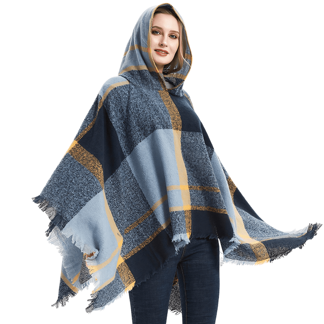 poncho femme à capuche