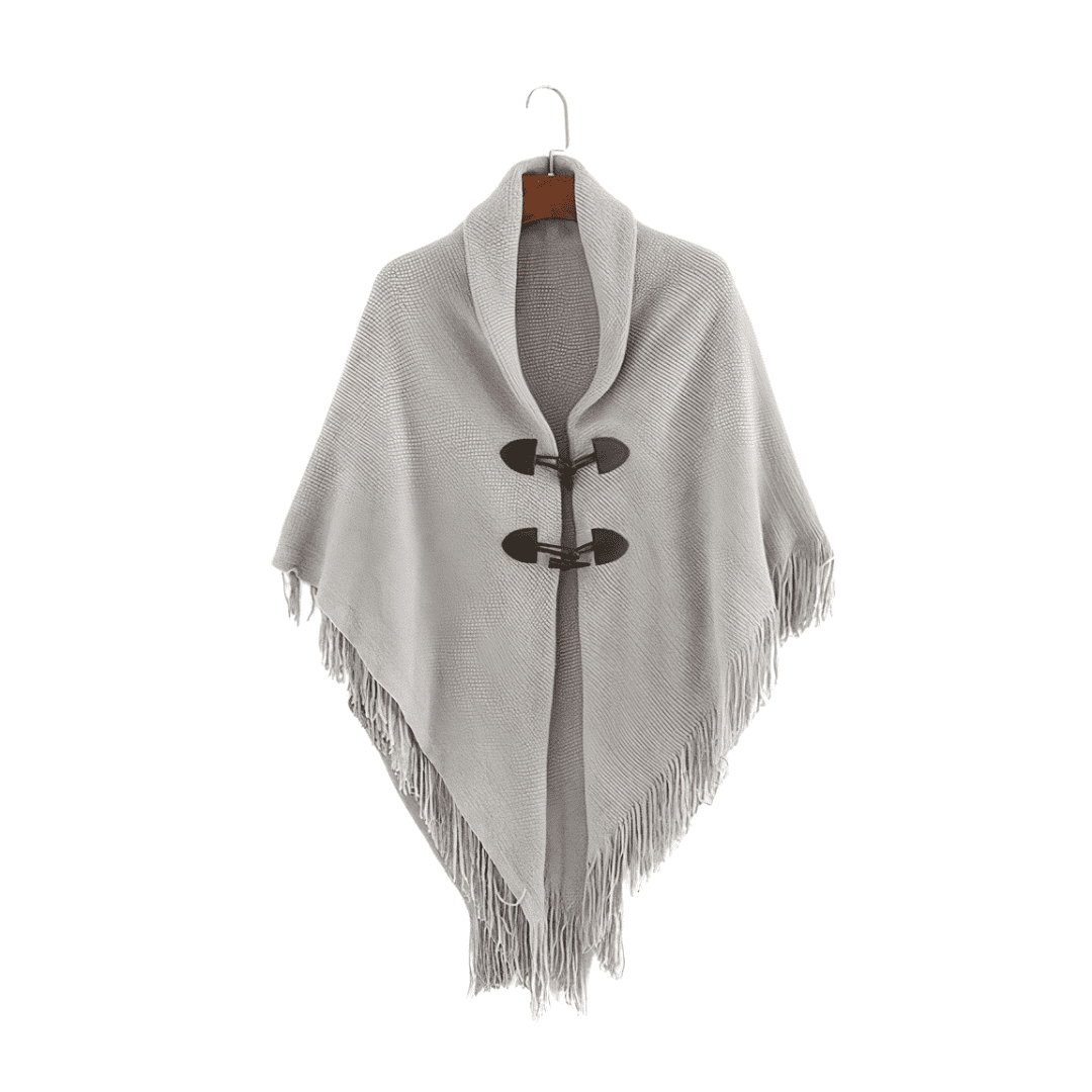 poncho femme avec boutons doux