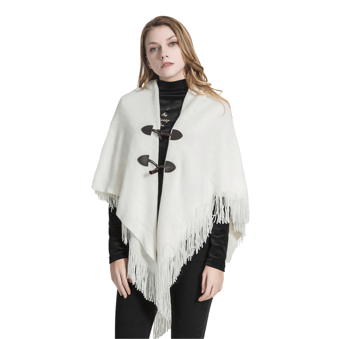 poncho femme avec boutons