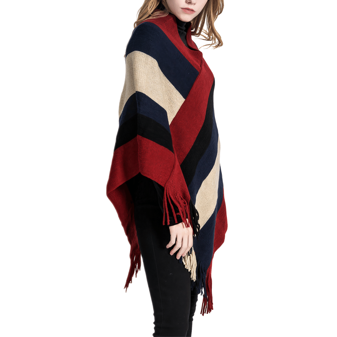 poncho femme col V