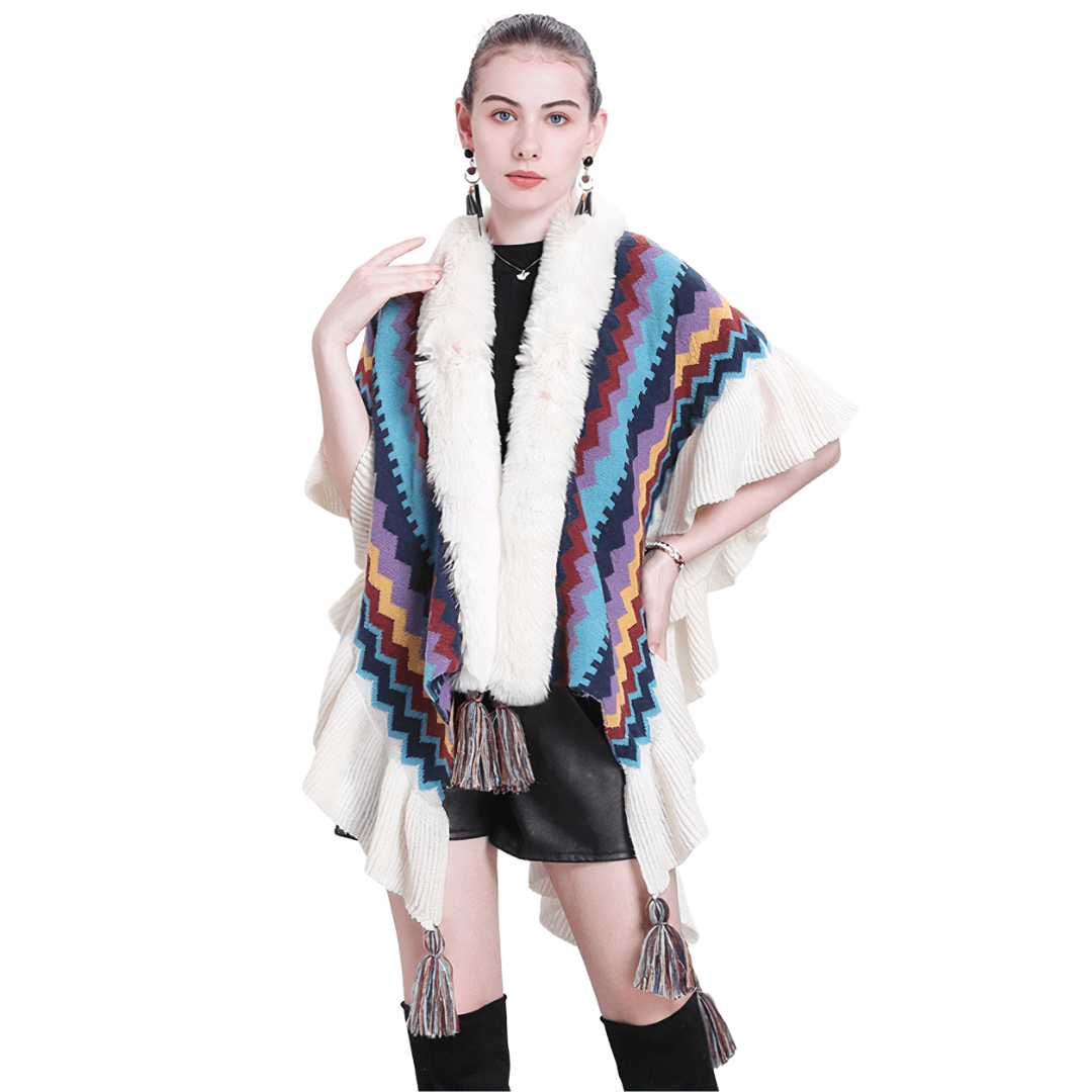 poncho femme en laine