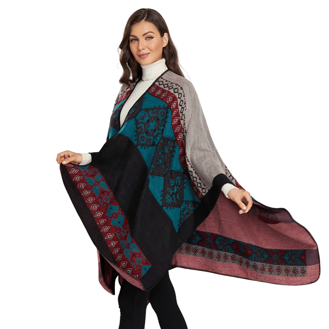 poncho femme en laine