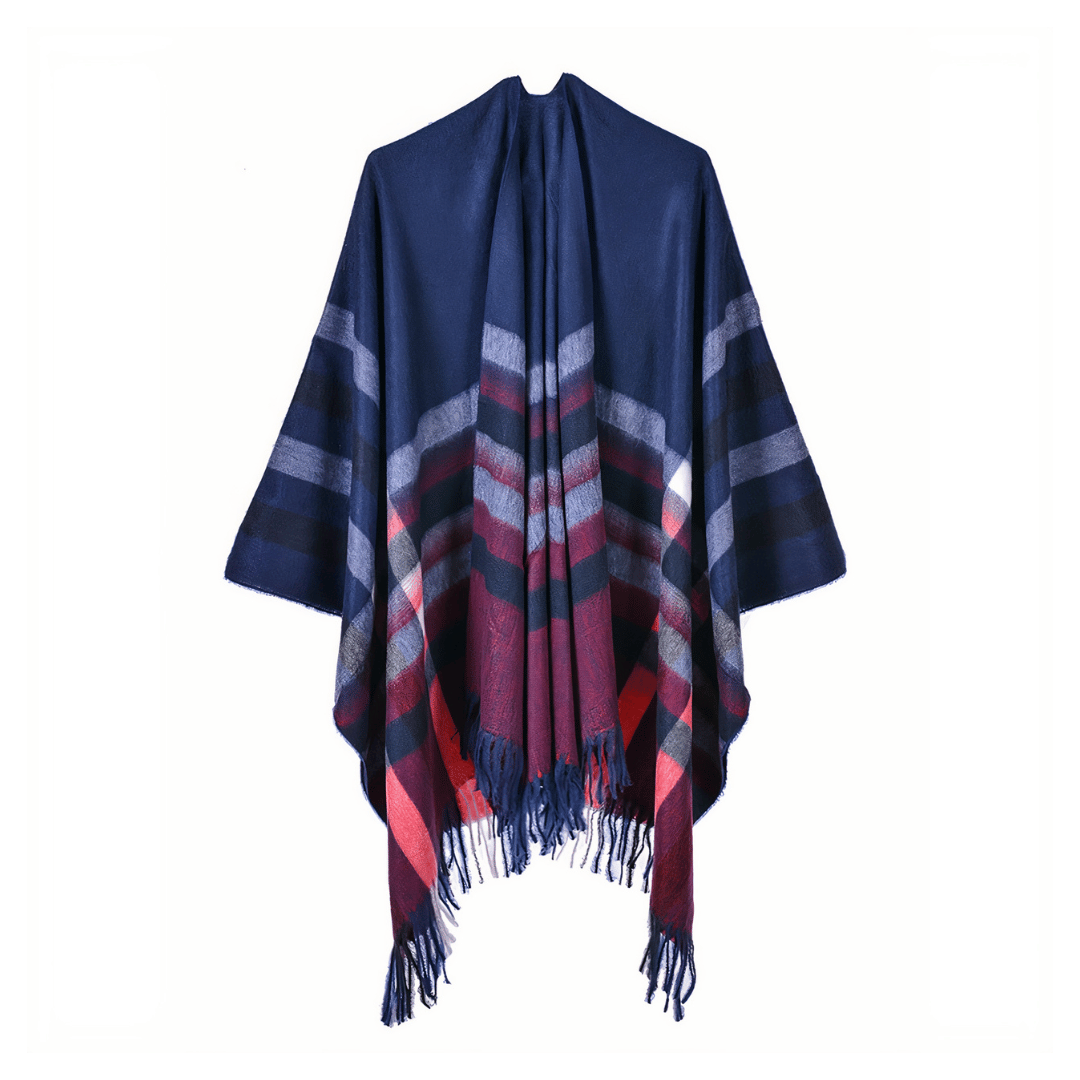 poncho femme frange