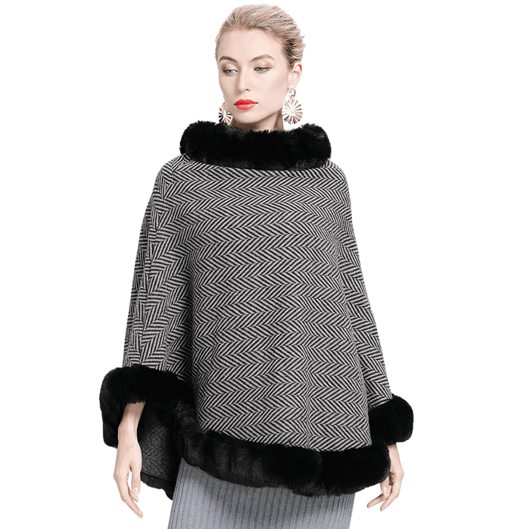 poncho femme hiver chaud