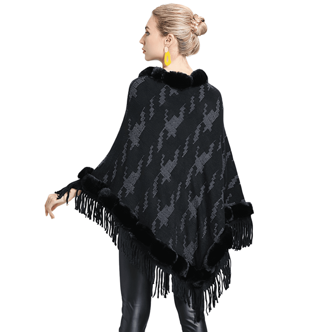 poncho femme hiver noir