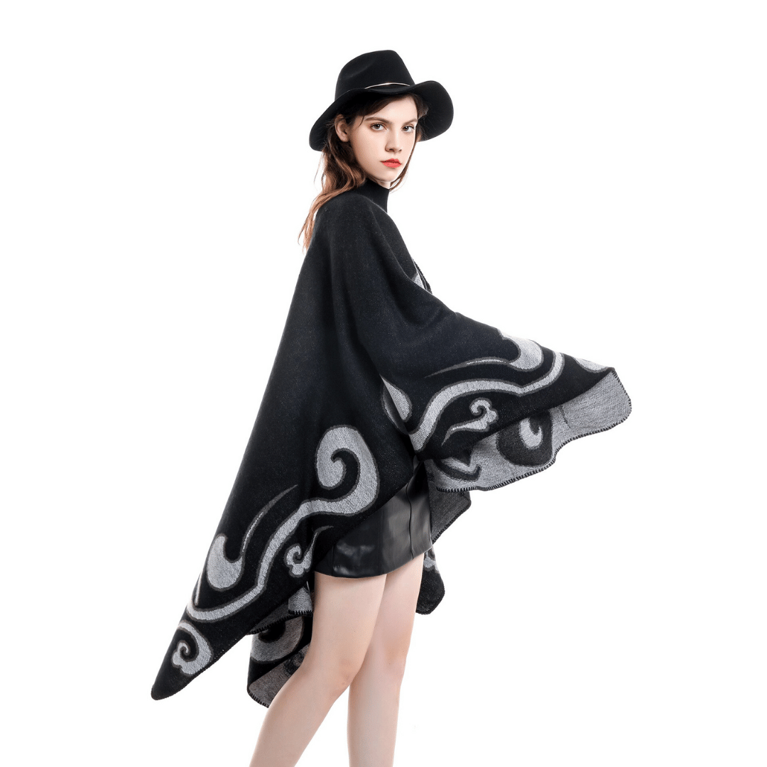 poncho femme ouvert devant