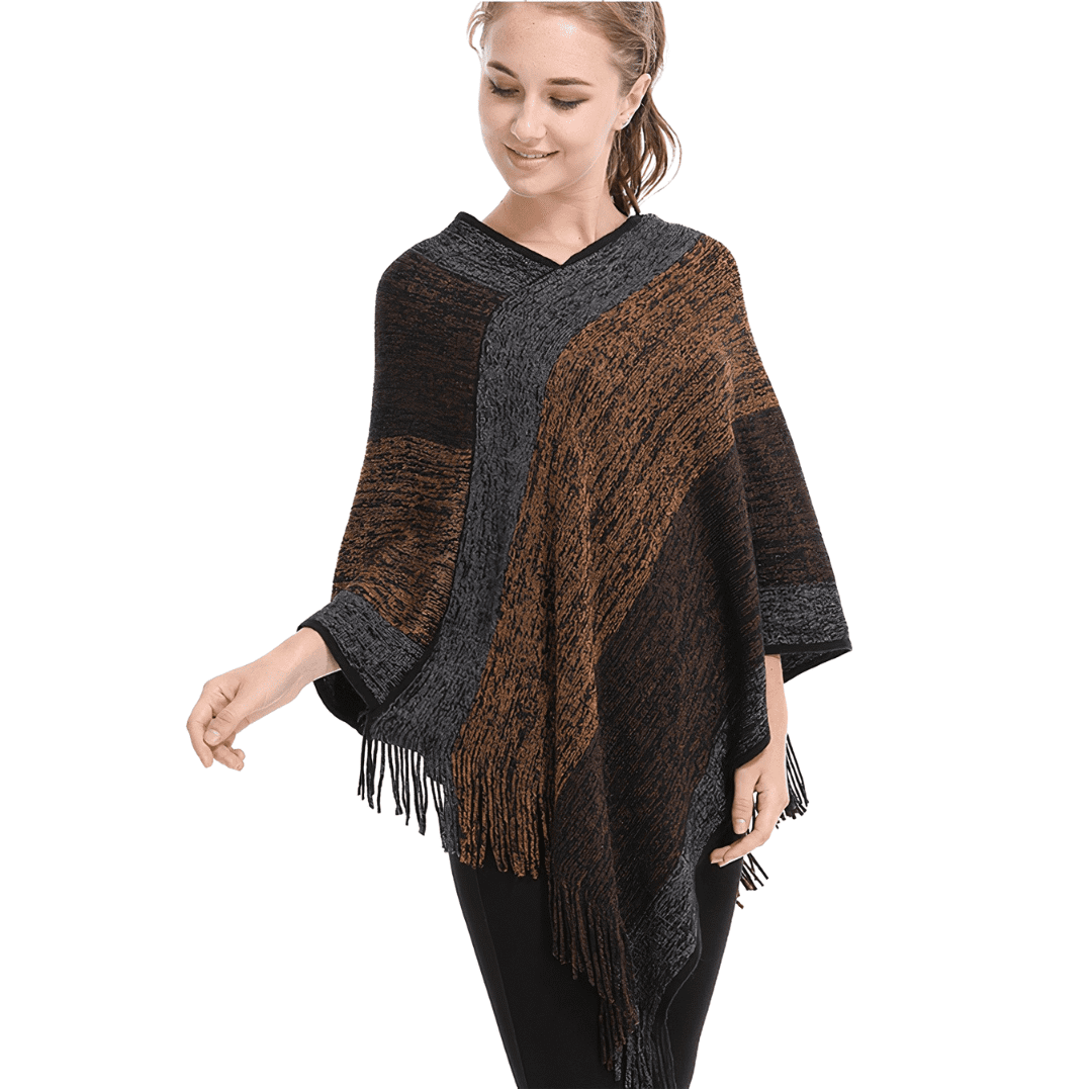 poncho femme pull