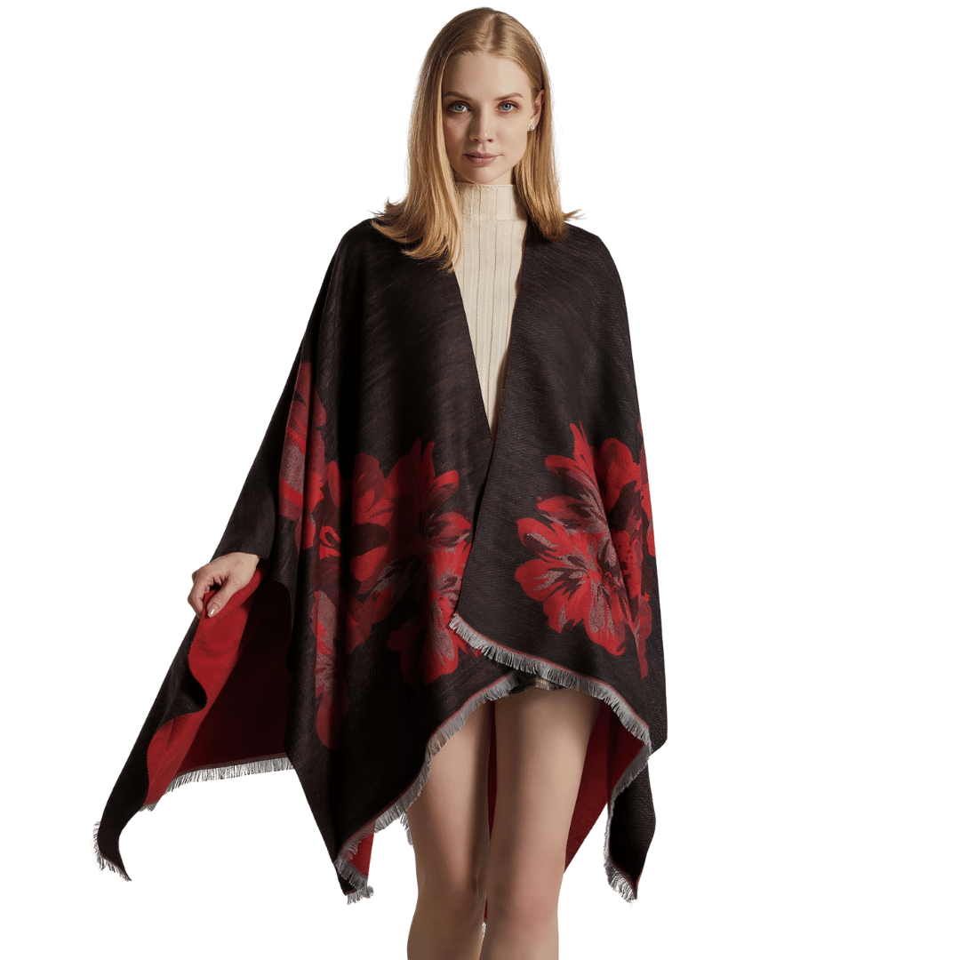 poncho fleuri