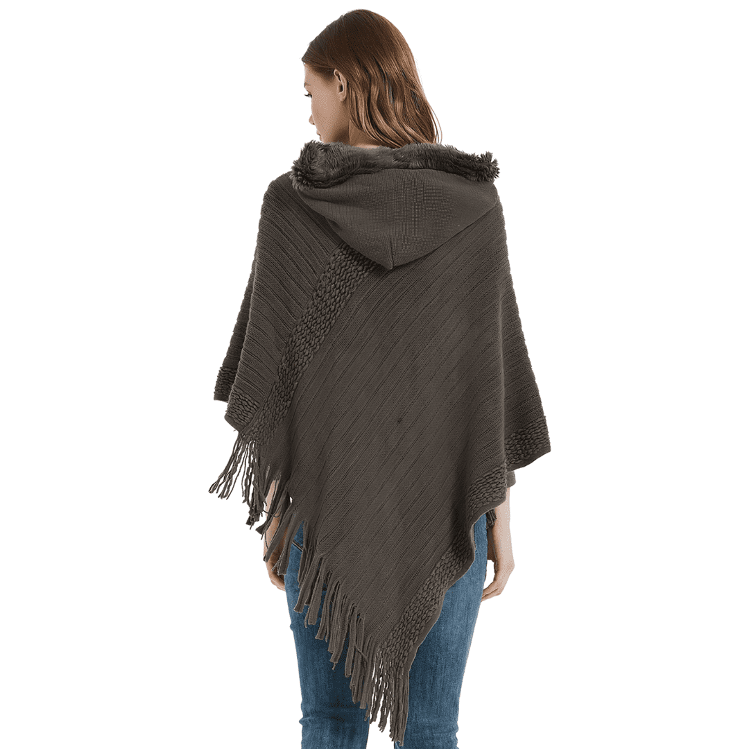 poncho laine femme avec capuche