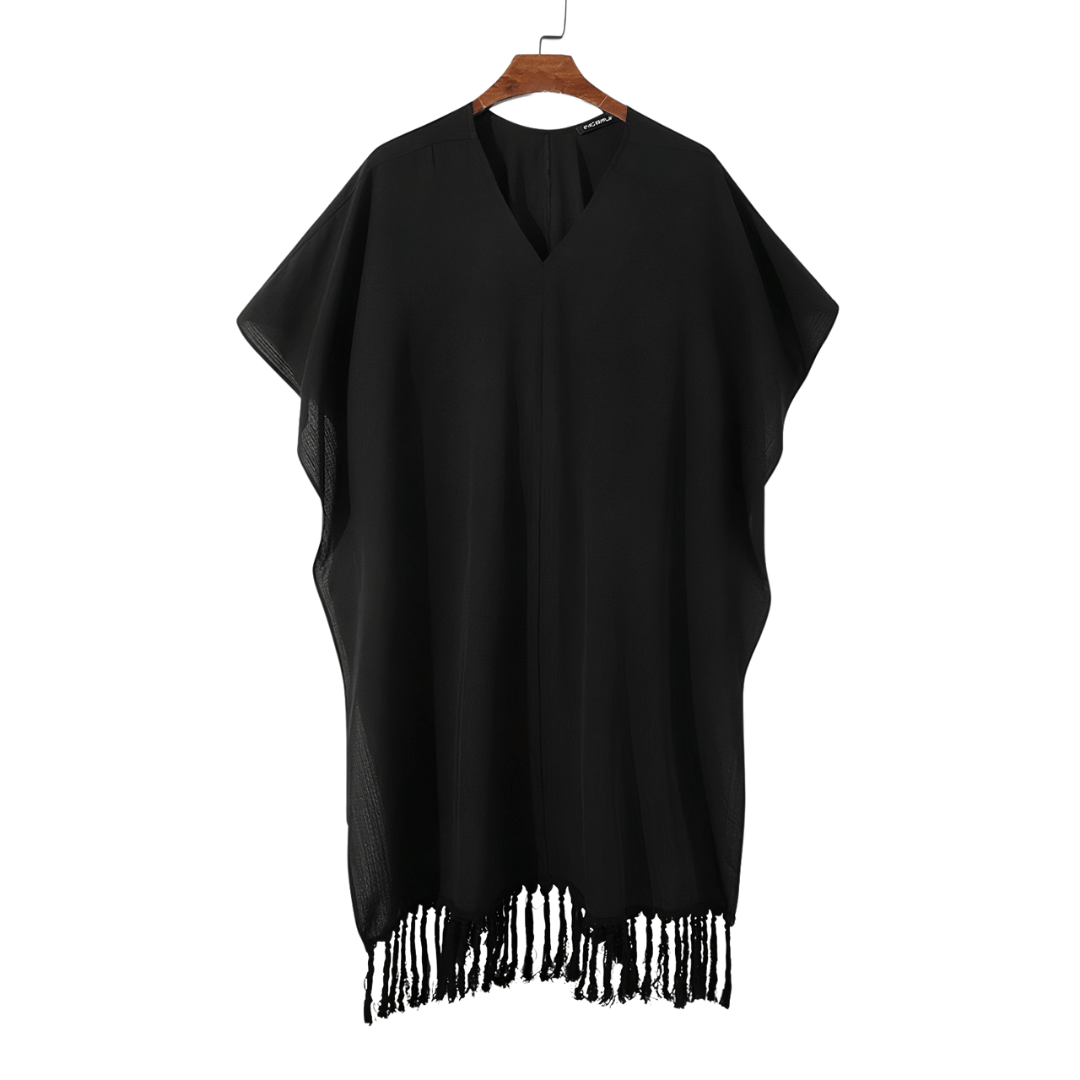 poncho noir homme