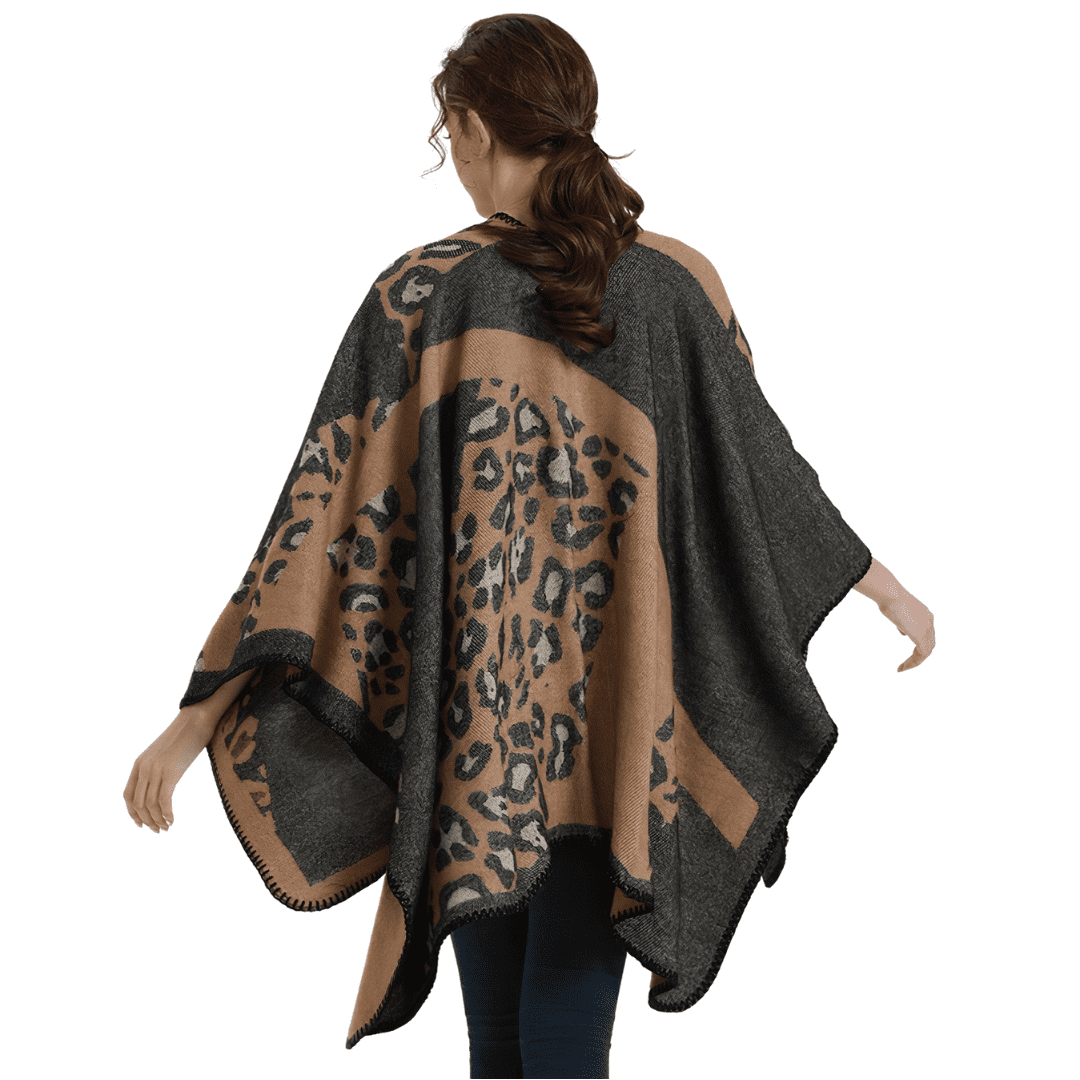 poncho ouvert laine femme