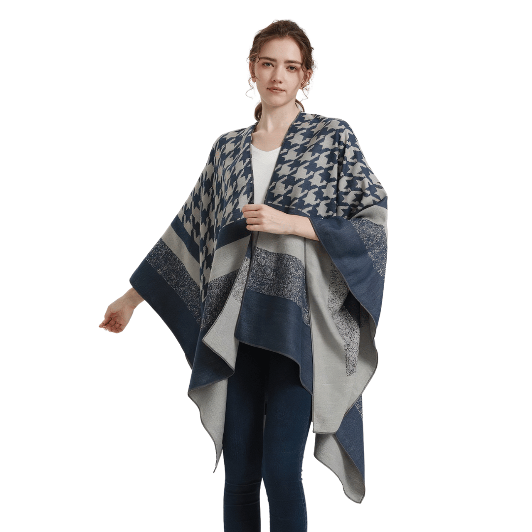 poncho ouvert laine femme