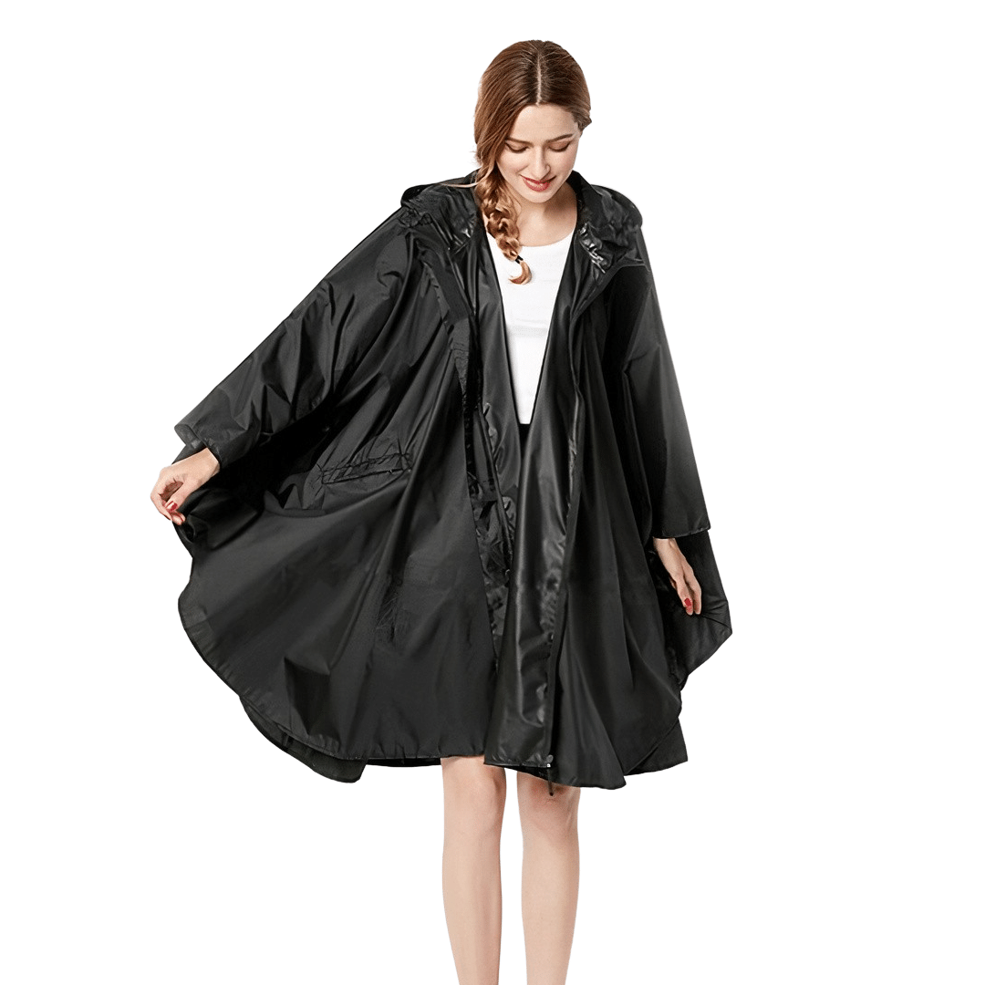 poncho pluie noir