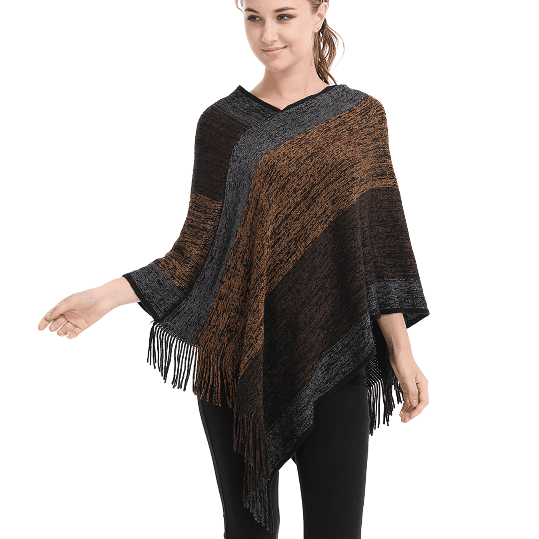 poncho pull femme laine