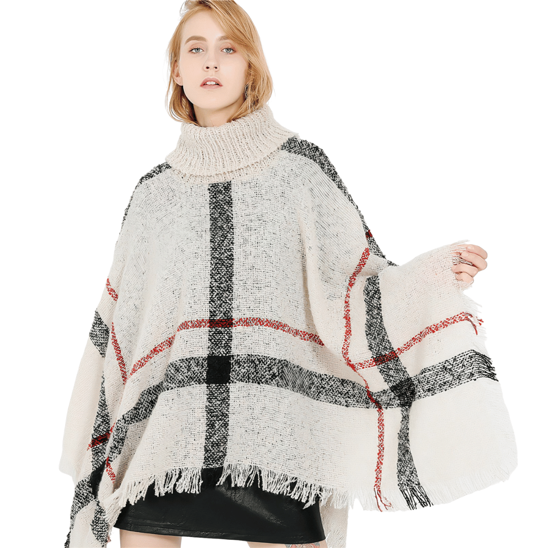 pull col roulé poncho femme