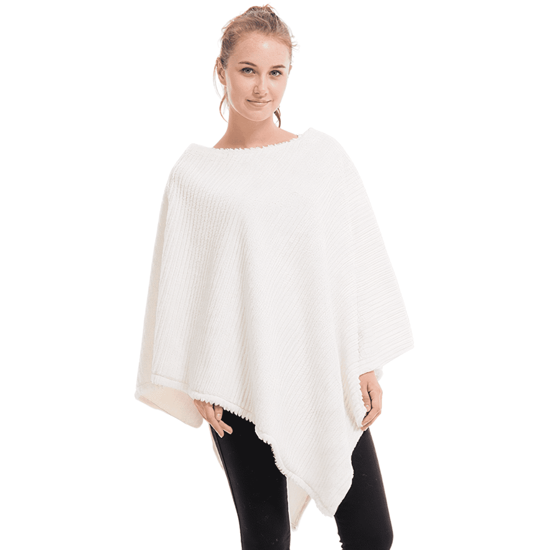 pull poncho blanc