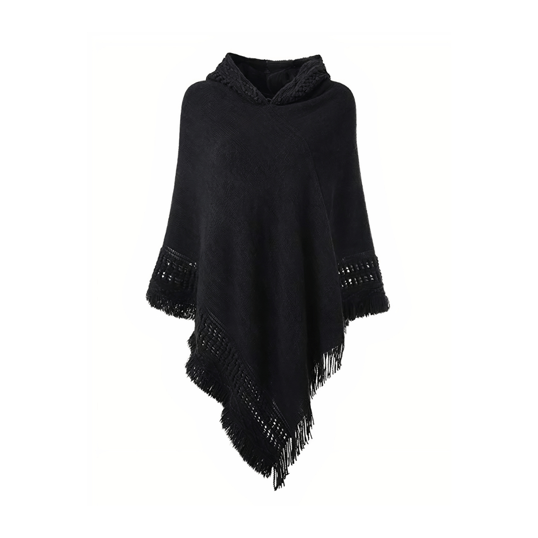 pull poncho cape noir