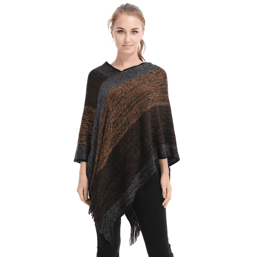 pull poncho laine femme