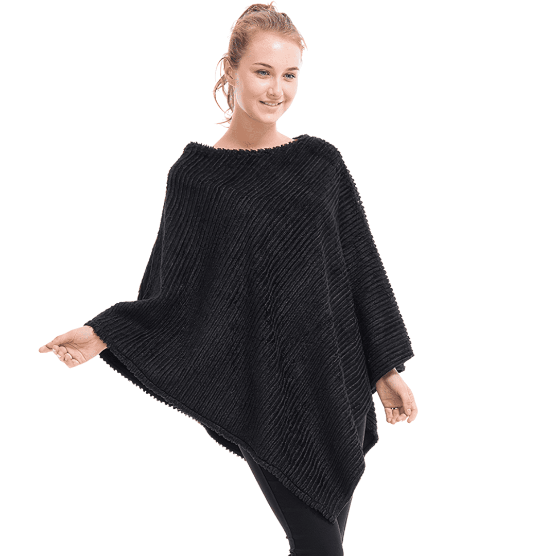 pull poncho laine femme