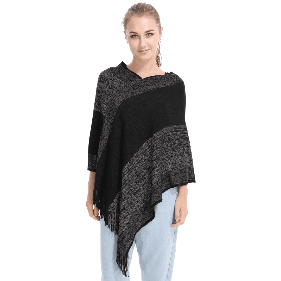 pull poncho noir